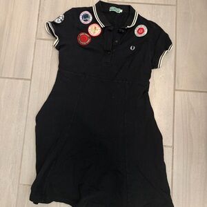 Fred Perry Black Polo Dress with Patches